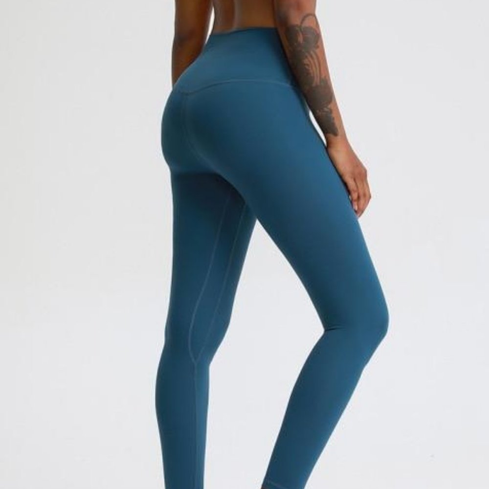 Women's Soft Naked Athletic Fitness Leggings Blue